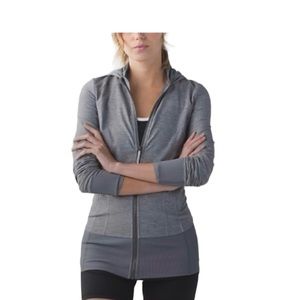 Lululemon Daily Practice Gray Zip- Up Jacket with Hood Hoodie Women’s Size 2